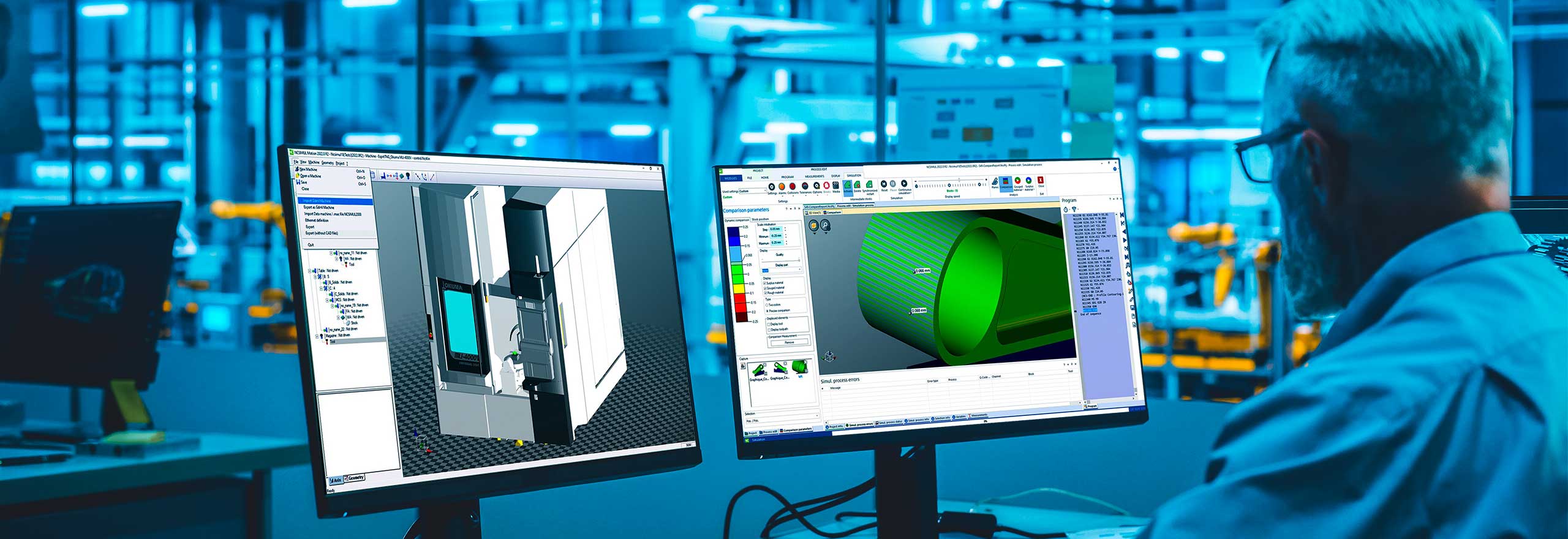 engineer-working-on-two-screens